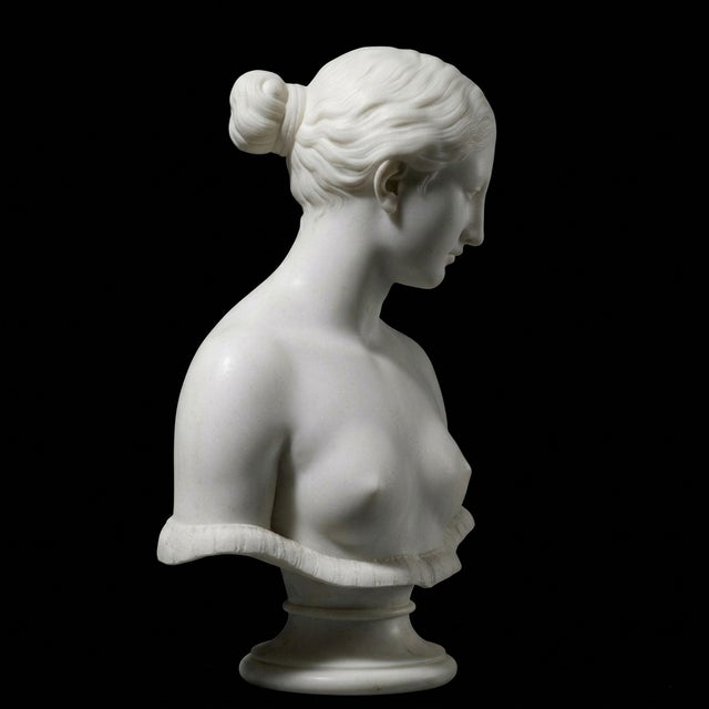 2020s Hand-Carved Natural Marble Bust Sculpture – The Greek Slave For Sale - Image 5 of 6