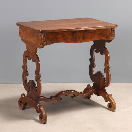 Louis Philippe Writing Desk in Walnut and Walnut Burl For Sale - Image 9 of 9