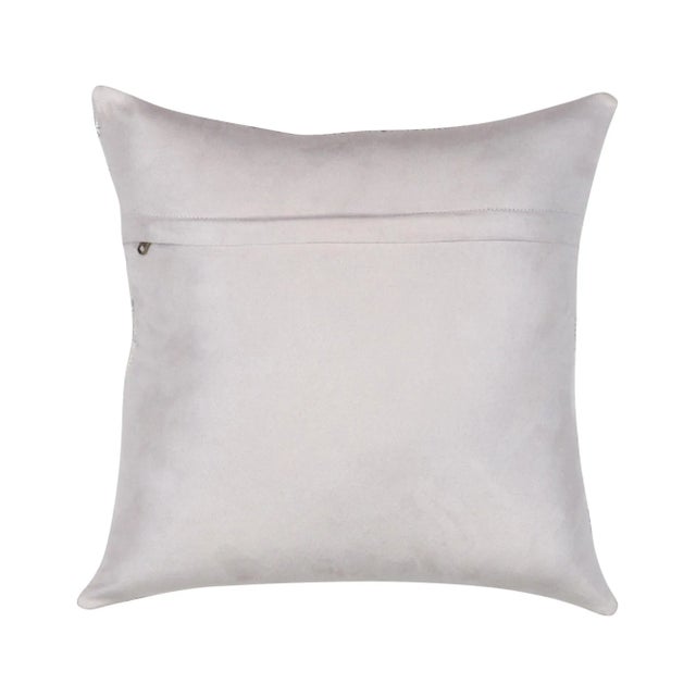 Safari Pasargad Home Safari Cowhide Silver Pillow For Sale - Image 3 of 6