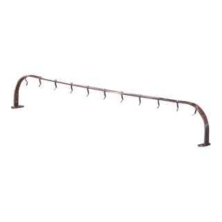 Mid-Century French Chrome Wall-Mounted Pot and Utensil Rack For Sale