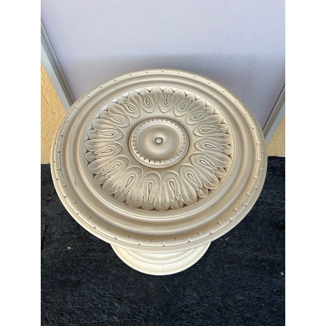 Farmhouse Vintage Round Wood Table Base For Sale - Image 3 of 9