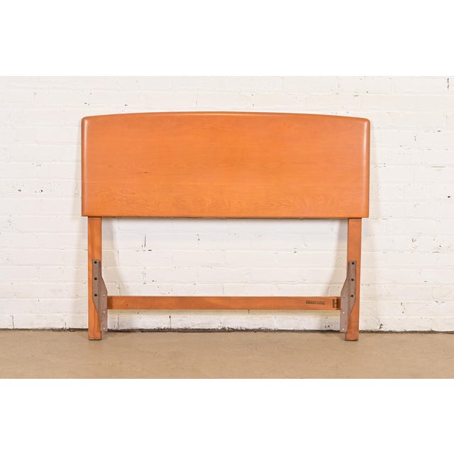 Brown Heywood Wakefield Mid-Century Modern Solid Birch Twin Size Headboard, 1950s For Sale - Image 8 of 8