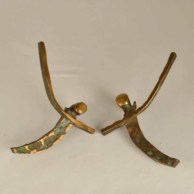 Brutalist Art Door Handles in Bronze, 1970s For Sale - Image 6 of 11