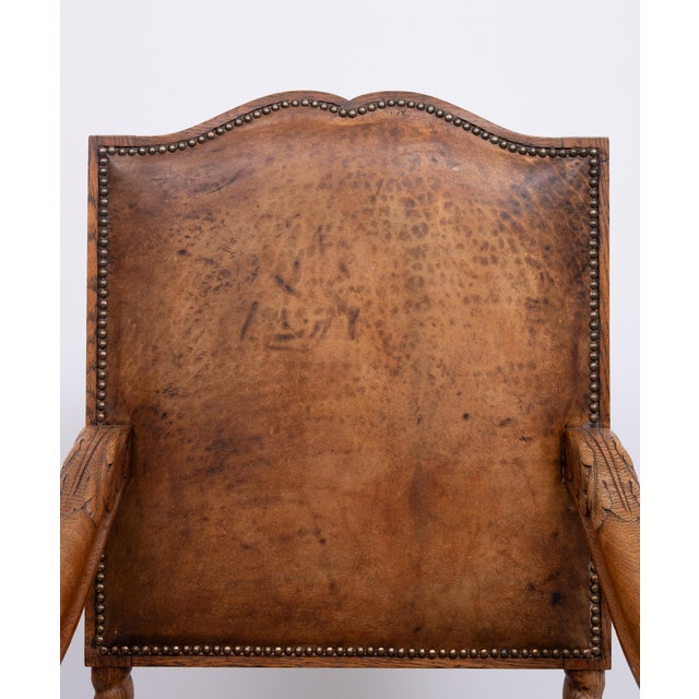 Antique Dutch Baroque Armchair in Oak, 1880 For Sale - Image 15 of 16