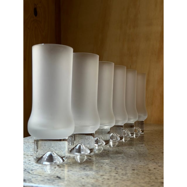 Vintage Frosted Highball Glasses, 1970, Set of 6 For Sale - Image 14 of 14