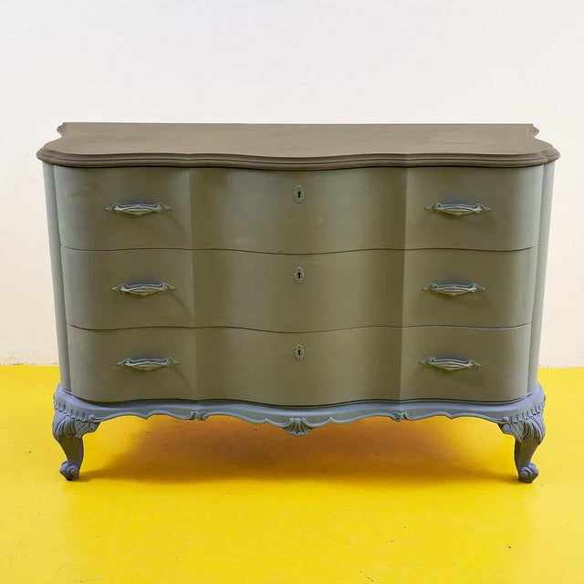 Vintage Grey Wood Dresser For Sale - Image 11 of 11