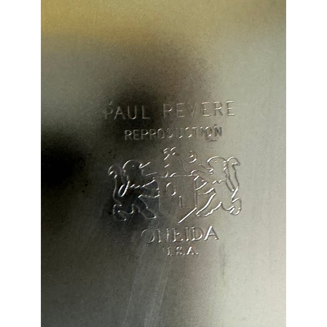 American Vintage Silverplate Paul Revere Reproduction Bowl by Oneida For Sale - Image 3 of 5