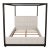 Modern Canopy Cal King Bed With Upholstered Inset. For Sale