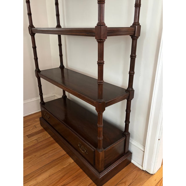 1980s Ethan Allen Six Shelf Etagere For Sale - Image 9 of 10