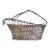 Vintage French Modern Woven Silver Plated Handled Wine Cradle Basket For Sale