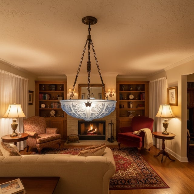 Mid-Century Glass Pendant, 1950s For Sale - Image 14 of 15