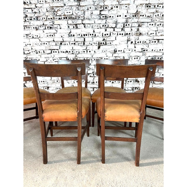 Regency Mahogany Leather Bar-Back Chairs – Set of 6 For Sale In New York - Image 6 of 6