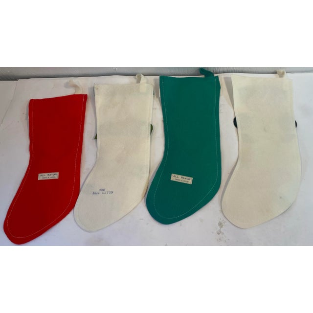 Textile Vintage Appliquéd Holiday Stockings - Set of 4 For Sale - Image 7 of 7