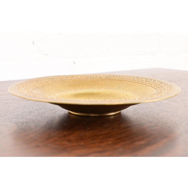 Art Deco Tiffany Studios New York Bronze Doré Bowl With Decorative Border For Sale - Image 3 of 13