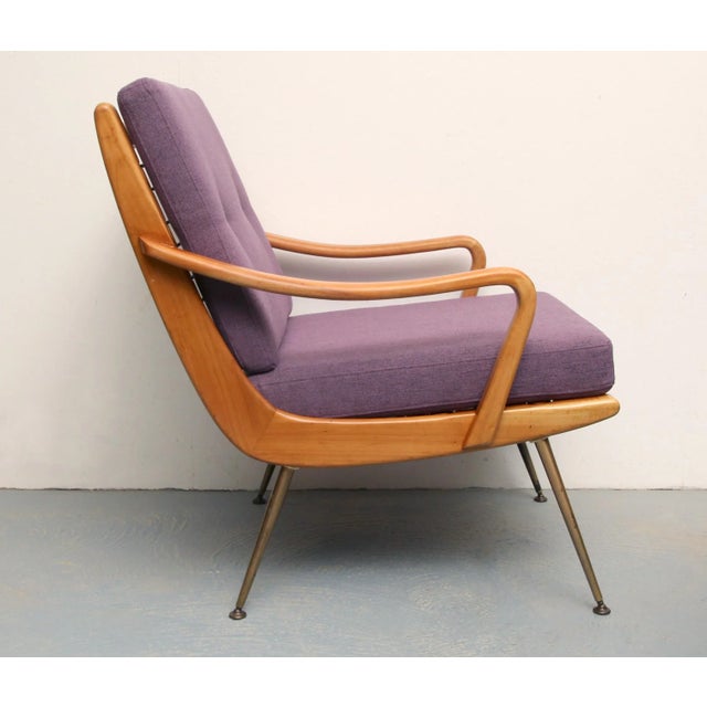 Violet Boomerang Armchair in Cherry, 1950s For Sale - Image 10 of 13
