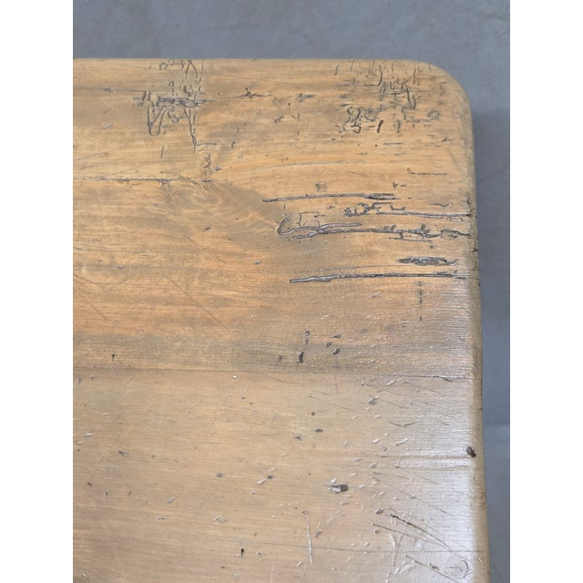Antique 1920s English Weathered Pine Farmhouse 7' Long Kitchen or Dining Table For Sale - Image 10 of 13