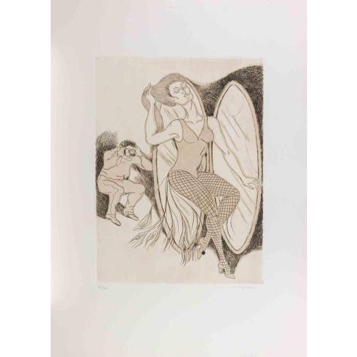 Giuseppe Migneco, Vanity, 1980s, Etching and Aquatint For Sale