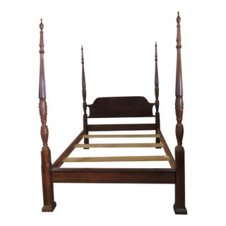 Crescent Queen Size Poster Bed Cherry Designer For Sale