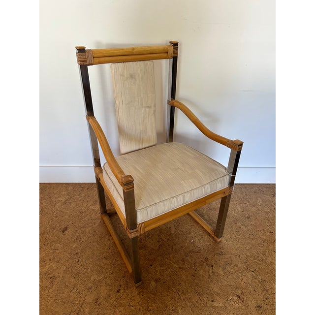 Vintage Chrome and Bamboo Lounge Chair For Sale - Image 11 of 12
