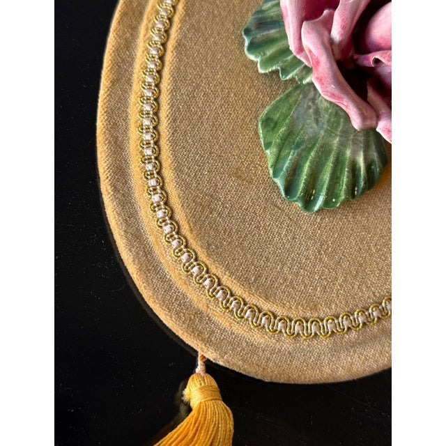 Mid 20th Century Vintage Italian Capodimonte Style Porcelain Flower Wall Plaque - Sold Separately For Sale - Image 5 of 6