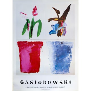 1995 French Exhibition Poster, Gerard Gasiorowski, Pots De Fleurs 129-130 For Sale
