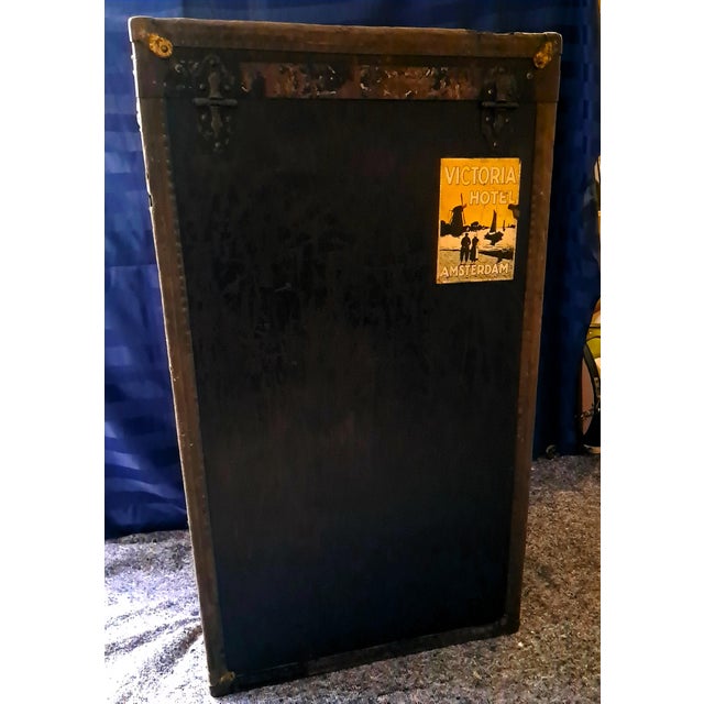 Antique Steamer Trunk Wardrobe, the Netherlands, 1920s For Sale - Image 14 of 18
