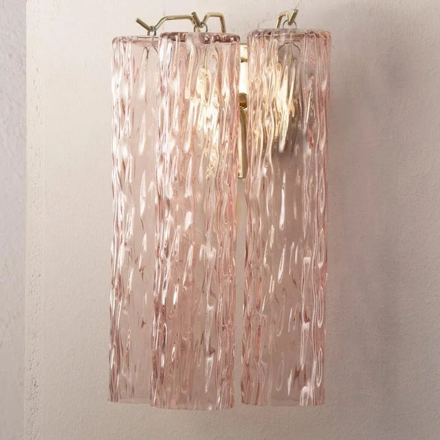 Italian Wall Light in Murano Pink Glass, 1990s For Sale - Image 4 of 12