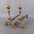 Superb and elegant pair of iron and brass fireplace andirons, excellent Italian manufacturing, very spectacular and rare....