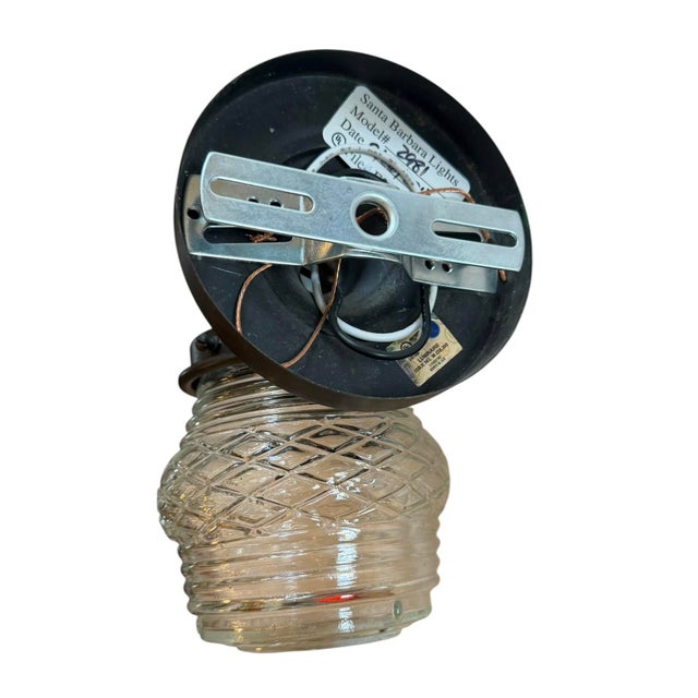 Mid 20th Century Original Black Painted Mid Century Outdoor Lights Sconces - a Pair For Sale - Image 4 of 5