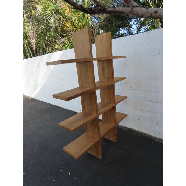 Late 20th Century Wood Vintage Open Bookcase Display Shelving Etagere 6457 For Sale - Image 5 of 14