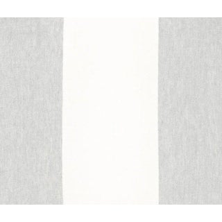 Sample - Schumacher Vista Linen Stripe Casement Fabric in Fog For Sale