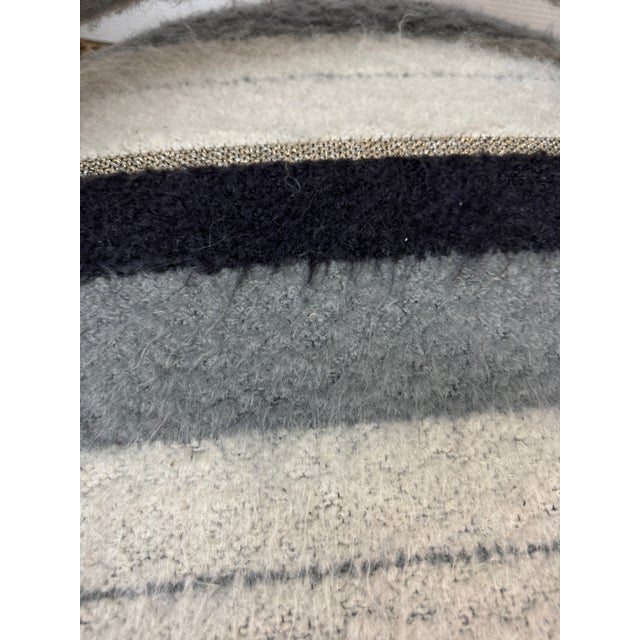 Sheepskin Stripe Swivel Chair For Sale - Image 11 of 12
