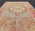 Textile Turkish Oushak Vintage Rug With Floral Medallion Design in Red and Light Blue For Sale - Image 7 of 13