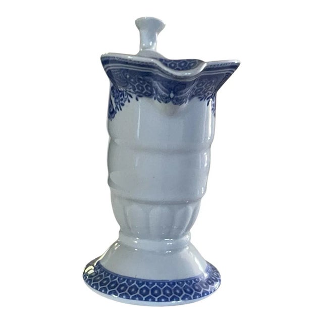 Spode Vintage 1950s Blue and White Spode Copeland China Creamer For Sale - Image 4 of 6