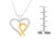 Haus of Brilliance .925 Sterling Silver Two Toned 1/25 cttw Diamond Heart-Ribbon Pendant Necklace (I-J, I2-I3) For Sale - Image 4 of 4