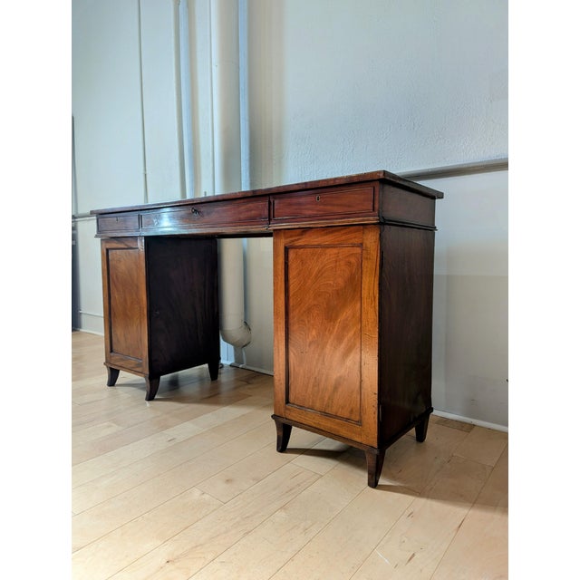 Campaign Circa 1820 English Regency Mahogany Pedestal Sideboard For Sale - Image 3 of 11