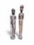 Striking pair of African tribal sculptures, hand-carved in the 1970s from a dense local hardwood with a beautifully aged...