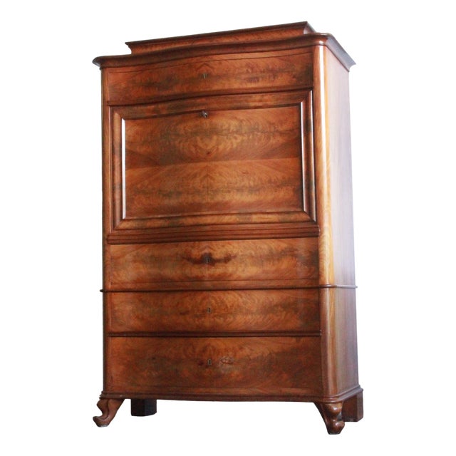 Danish Secretaire in Walnut, 1890s For Sale