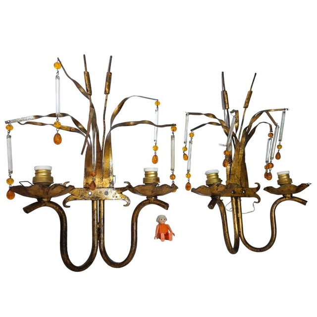 Venetian Regency Murano Wall Lamps, 1930s, Set of 2, in Good conditions. Designed 1920 to 1949 I have official proof of...