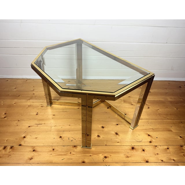 Mid-Century Modern Brass and Glass Side Tables from Vereinigte Werkstätten München, 1970s, Set of 2 For Sale - Image 10 of 11