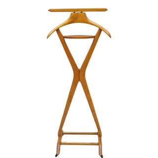 Vintage Fratelli Reguitti Italian X-Form Beech Wood Gentleman's Clothing Valet For Sale