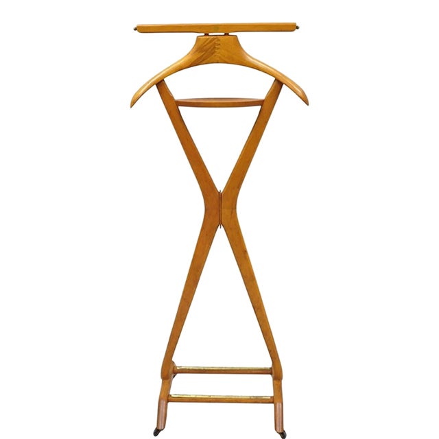 Vintage Fratelli Reguitti Italian X-Form Beech Wood Gentleman's Clothing Valet For Sale