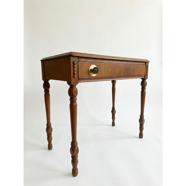 Mid-Century Modern Mid Century Modern Petite Antique Wood Writing Desk For Sale - Image 3 of 3