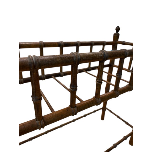 Vintage Faux Bamboo Maple Wood Plant Stand For Sale - Image 6 of 8