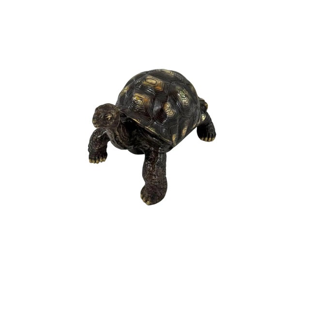 Figurative Cast Bronze Tortoise Sculpture For Sale - Image 3 of 7