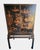 Wood Vintage Chinoiserie Massive Black Bronze Hand Painted Garden Pagoda Scene Fretwork Storage/Tv Cabinet For Sale - Image 7 of 15