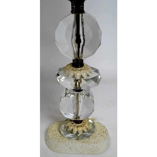 Hollywood Regency Faceted Crystal Lamp Base For Sale - Image 10 of 11