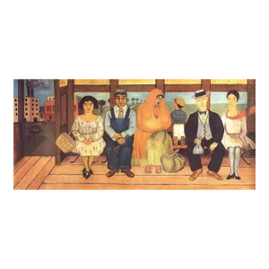 2004 Frida Kahlo 'L'Autobus' Folk Art Multicolor,Brown,Blue,Orange Italy Offset Lithograph