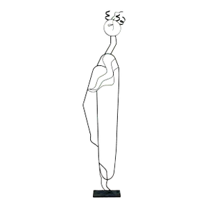 Vintage Post Modern Wrought Iron Sculpture of Woman
