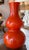 Huge 21” Orange Double Gourd Chinese Peking Glass Vase For Sale - Image 4 of 4